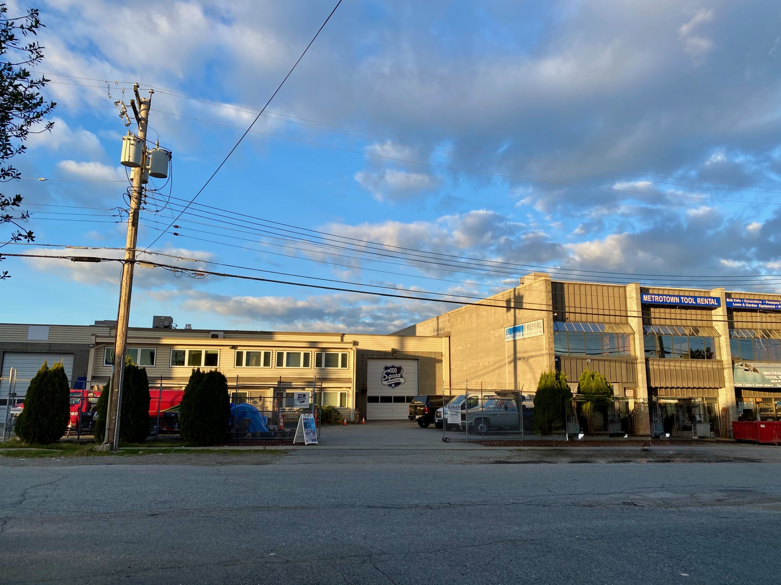 Street view of LETA’s Burnaby training facility, showing the driveway and building entrance.